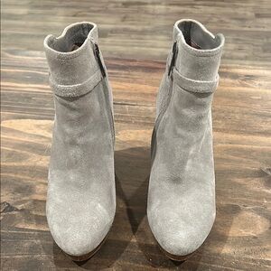 Gray Suede Ankle Boots